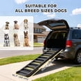 thumbnail image 2 of CoSoTower Foldable Dog Car Ramp, Dog Ramp with Anti-Slip Steps, Pet Stairs for Senior Pets to Access Cars and High Beds, Black, 2 of 7