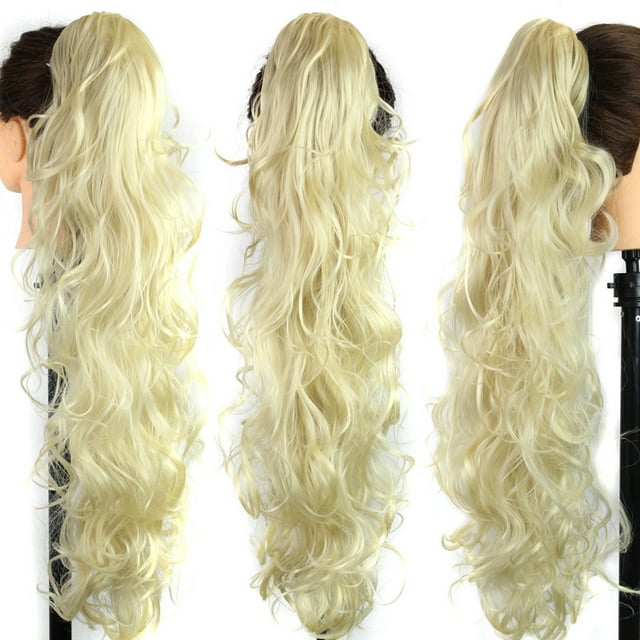 TopLLC Perruques Longues à Clipser Mâchoire Griffe Bouclée Queue de Cheval Extensions de Cheveux à Clipser Postiche Ondulé Perruque Cheveux