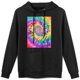 thumbnail image 1 of Sudadera con capucha y estampado de animales de dibujos animados estilo tie-dye, 52% algodón, 48% poliéster, para hombre y mujer, 1 of 5