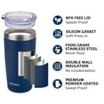 thumbnail image 2 of SUNWILL Vaso con tapa de 20 oz, vaso de viaje de doble pared aislado al vacío de acero inoxidable, taza de café aislada duradera, azul marino con recubrimiento en polvo, taza térmica con tapa deslizan, 2 of 5