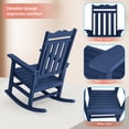 thumbnail image 3 of Sonerlic 1 Peak Outdoor Patio HIPS Rocking Adirondack Chair for Deck,Garden and Balcony,Navy Blue, 3 of 9