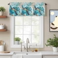 thumbnail image 2 of Vintage Teal Valance Curtain Sea Turtle Coral Starfish Marine Life Nautical Window Valances Rod Pocket Short Curtains Window Treatments for Kitchen Bedroom Bathroom Laundry 42" x 18", 2 of 9