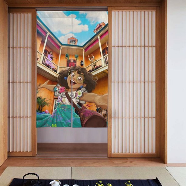 Cortina de puerta semiopaca con patrón de patchwork de dos piezas Encanto, cortinas opacas decorativas para dormitorio, sala de estar, decoración de habitación de niños, 34 x 56 pulgadas, tamaño