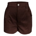 thumbnail image 5 of oqasdz Womens High Waisted Cargo Shorts Button Closure Solid Color Casual Shorts with Stretchy Fit and Functional Side Pockets, 5 of 6