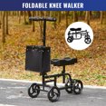 thumbnail image 2 of Foldable Knee Scooter Walker with Adjustable Kneeling Pad & Handlebar Black, 2 of 21