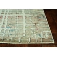 thumbnail image 4 of 8â€™ Round Ivory Khaki Distressed Plaid Area Rug, 4 of 7