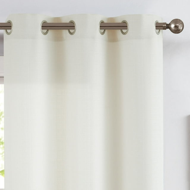 Cortinas Jinchan de Lino Texturizado Marfil 228x229 cm para Sala de Estar