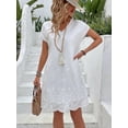 thumbnail image 3 of EMERY ROSE Ladies Embroidery V Neck Hollow Out Summer Dress, 3 of 3