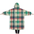 thumbnail image 2 of Oversized Wearable Blanket Hoodie,Multi Color Checkerboard Checkered Pattern Sherpa Blanket Hoodie with Super Pockets,Super Warm Fuzzy Pullover for Women & Men, 2 of 6