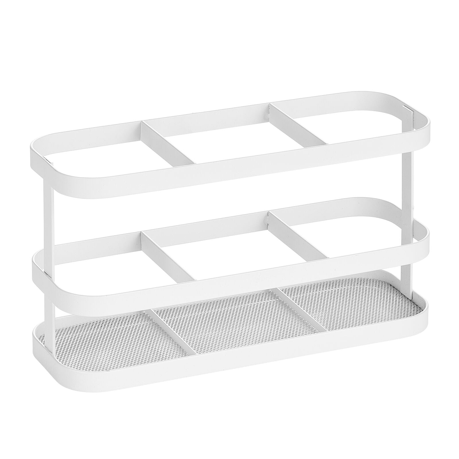 mDesign Steel Bathroom Countertop Hair Tool Storage Organizer Accessory