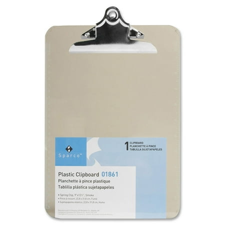 Transparent Plastic Clipboard, 9 x 12-1/2 Inches, Smoke (SPR01861), Clipboard provides a stylish and functional way to write without the use of a desk By (Best Way To Smoke Inside Without Smell)