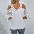 thumbnail image 4 of YDLCAFD Easter Women's Solid Color Sexy Lace Lace Top, 4 of 6
