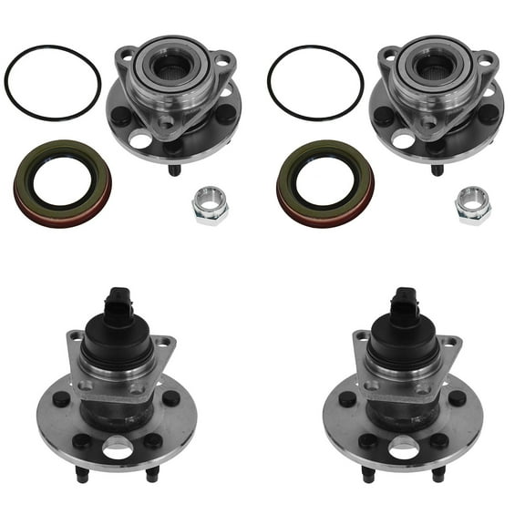 TRQ Front & Rear Wheel Hub & Bearing Kit Set of 4 for Buick Chevy Olds Pontiac BHA53655 Fits select: 1992-2005 CHEVROLET CAVALIER, 1995-2005 PONTIAC SUNFIRE