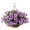 Purple, variant on Artificial Flowers Hanging Basket for Outdoor Indoor, Fake Orchid Flowers in Coconut Lining Hanging Basket for Home Courtyard Decoration, 5 Branches Flowers in '' Basket(Blue)
