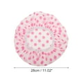 thumbnail image 2 of Unique Bargains 1 Pc Reusable Dots Single Layer Shower Cap for Shower Pink PEVA, 2 of 7