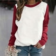 thumbnail image 2 of KIHOUT Spring Winter Womens Tops Fashion Long Sleeve Round Neck Solid Color Block Blouse Causal Pullover Tops, 2 of 6