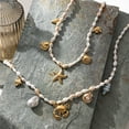 thumbnail image 5 of FARONZE Ocean  Sea Crab Theme Necklace, White/Gold, Pearl, Shell, Gold, Includes Charms, Suitable for Ladies 16.5 Inches, 5 of 8