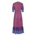 thumbnail image 5 of DeHolifer Womens Summer Beach Dress Boho Dresses Fashion Floral Print Dress Casual V-Neck Short Sleeve Slit Hem Maxi Dress Purple S, 5 of 8