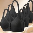 thumbnail image 2 of Iugvhana 3 Pack Women's Front Closure Bras Wirefree Push-Up Bra Adjustable Straps Lift Breathable Comfortable Everyday Bra Underwear Black M, 2 of 5