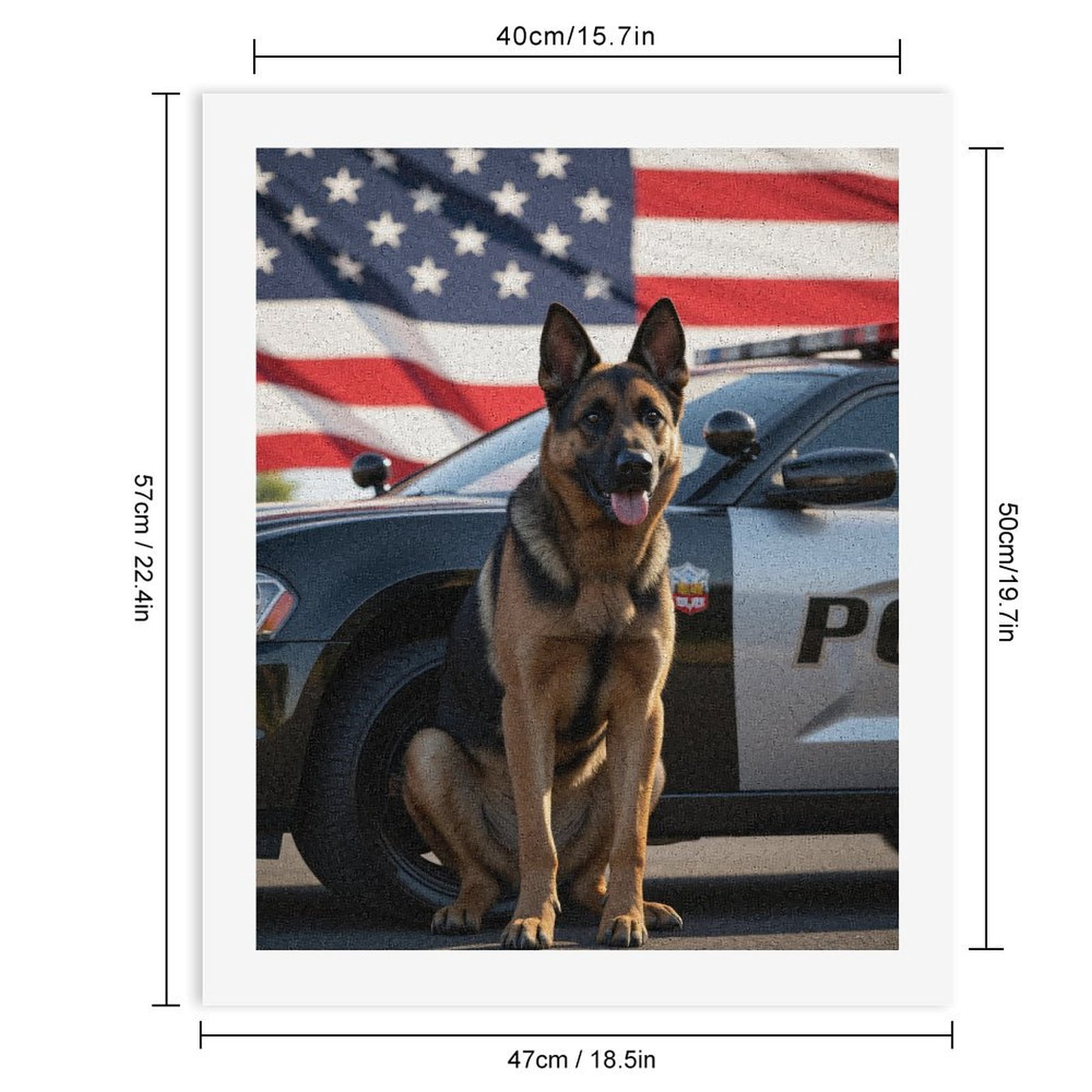 Paint By Numbers Kit for Adults Beginner - DIY Police Dog Duty Pride National Canvas Painting Kits for Adults, Frameless Paint By Number for Adults for Home Wall Decor 16x20 Inch