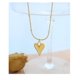 thumbnail image 5 of Collar de amor de acero de titanio, collar de mujer simple de moda de lujo ligero de estilo frío de tendencia francesa, dorado, 5 of 5