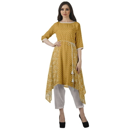 

Moomaya 2 Piece Kurti With Pant For Women Santoon 3/4 Sleeves Partywear Clothing