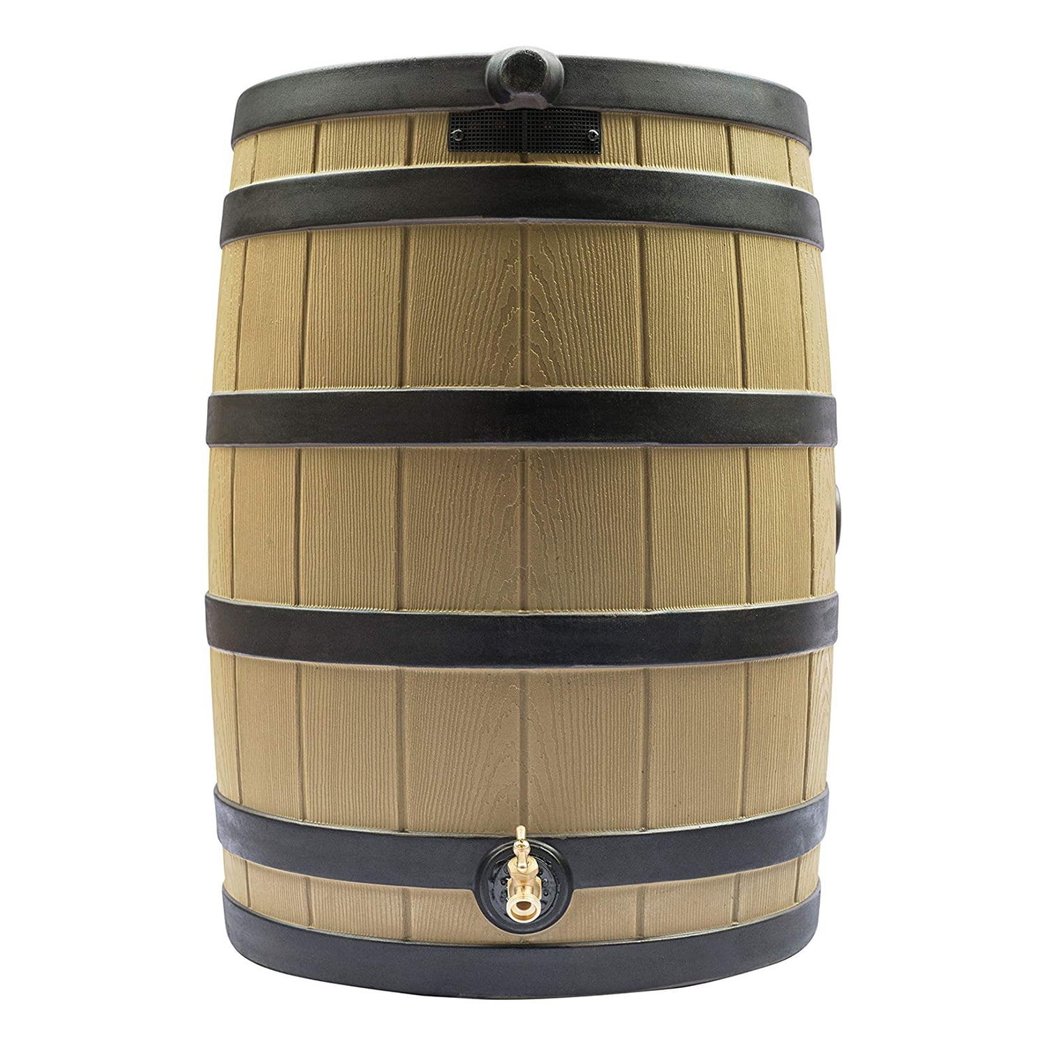 Good Ideas Rain Wizard 40-Gallon Rain Barrel - Darkened Ribs - Khaki