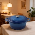 thumbnail image 6 of 20cm Enameled Dutch Oven, Heavy Duty 20cm Enameled Cast Iron Dutch Oven Pot, Multiuse Stovetop Cooker for Stewing Braising Baking Bread, Durable Pot for Home Kitchen All Stovetops, 6 of 7