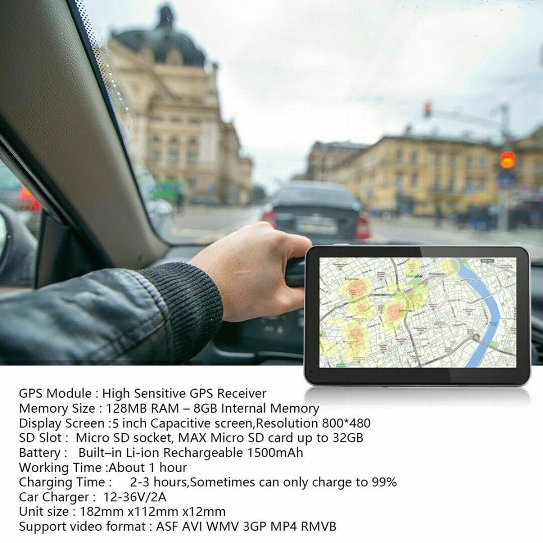 8GB 5" Truck Car GPS Navigation Navigator Free USA Canada Mexico US World Map#BT 