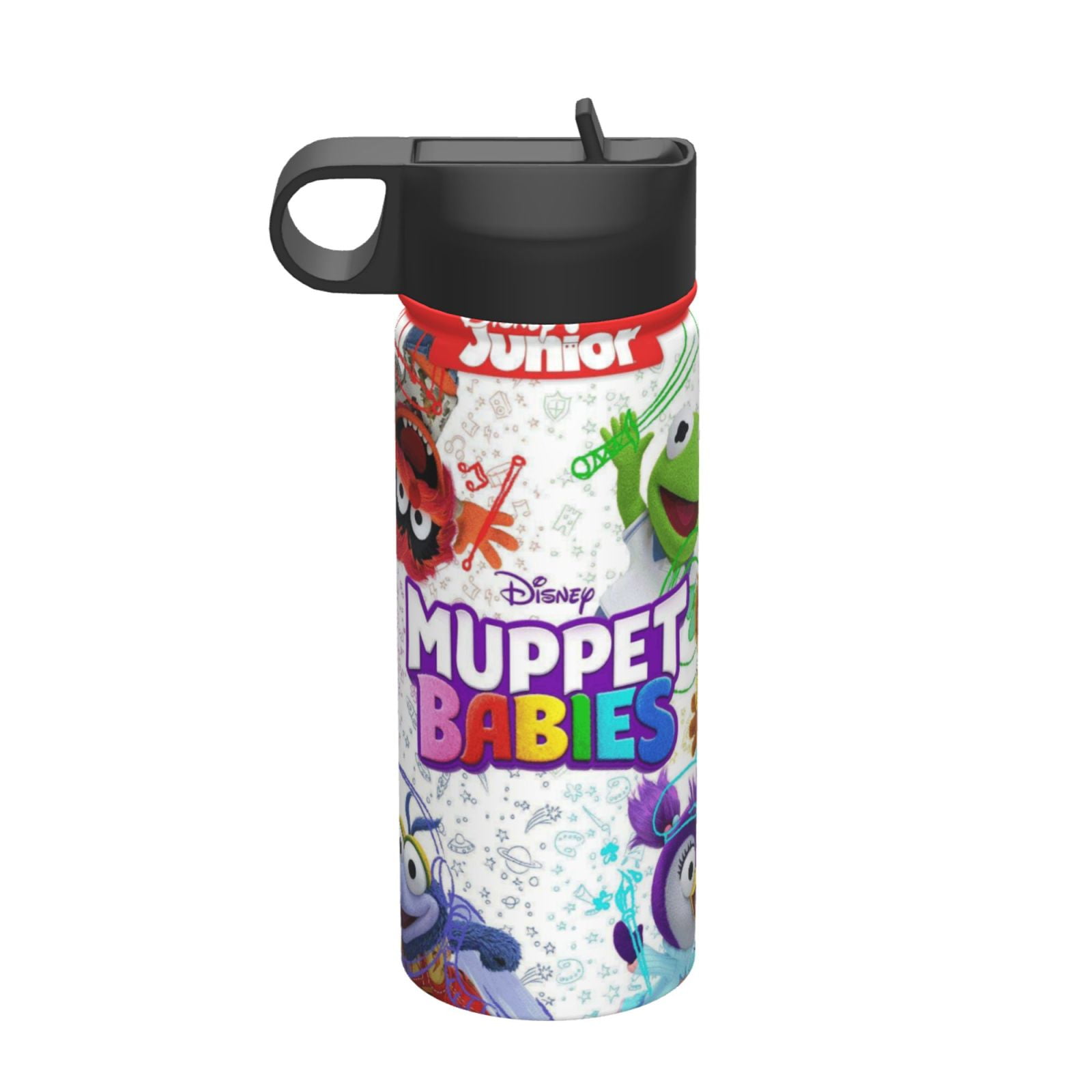muppet babies Kids Insulated Water Bottle With Straw - 18 Oz Stainless Steel Double Wall Vacuum Cup, Leakproof, Bpa Free, Suitable For Boys And Girls