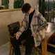 thumbnail image 3 of Ropa de hombre Chaqueta tipo cárdigan con cuello en V Abrigo de punto Suéter masculino a cuadros Elegante informal Manga larga 100% coreano Otoño 2024 Clásico A, 3 of 5