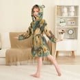thumbnail image 4 of FORMRS Kids Bathrobe Unisex Hooded Robe Toddler Pajamas Sleepwear, Size 2-3T, Flowers and Dog, 4 of 7