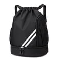 thumbnail image 3 of Ygjytge Oxford Pano Mochila Casual Macio Cordão Saco Natação (preto), 3 of 9