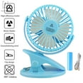 thumbnail image 1 of GustaveDesign 360° Adjustable Mini Clip Cooling Fan Portable Battery USB Rechargeable 2 in 1 Desk Fan for Car baby Stroller Office Camping "Blue", 1 of 11