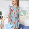 thumbnail image 4 of Fotbe Sea Turtle Vestido de Dormir para Niñas de 3 a 10 Años, Mangas Cortas, Estilo Princesa, Pijama Camisón con Mangas Voladas-X-Large, 4 of 6