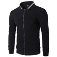 thumbnail image 4 of Sudaderas para hombre con bolsillos con cremallera, medio chándal fino de Color sólido, chándal informal con capucha para exteriores, chaqueta de manga larga, abrigos, 4 of 5