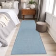 thumbnail image 5 of Vintage Sky Blue Large Area Rugs for Bedroom Living Room, Soft Non Slip Carpet Bedside Rug, Farmhouse Retro Solid Color Linen Texture Rectangular Floor Cover Kitchen Accent Rug 2'x6' for Office, 5 of 9