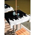 thumbnail image 2 of Outdoor Tablecloth with Umbrella Hole for Patio/Picnic/Party/Camping, Abstract Black Waterproof Table Cloth Square Cover Washable, Modern Minimalist Graffiti Artwork (60"x 60"), 2 of 8