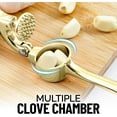 thumbnail image 5 of Kitchen Premium Garlic Press Set - Rust Proof & Dishwasher Safe Professional Garlic Mincer Tool - Easy-Squeeze, Easy-Clean with Soft, Ergonomic Handle - Silicone Garlic Peeler & Brush (Silver), 5 of 8