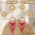thumbnail image 7 of DESIGNICE Statement Earrings for Women,Alloy Seed Bead Tassels Chandelier Earrings,Dangle Earrings for Women Wife Girlfriend Jewelry Gift,Style6, 7 of 7