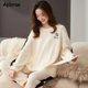 thumbnail image 1 of Conjunto de pijama de algodón para parejas, ropa de dormir de manga larga con cuello redondo y pantalones largos, para otoño e invierno, novedad, 1 of 4