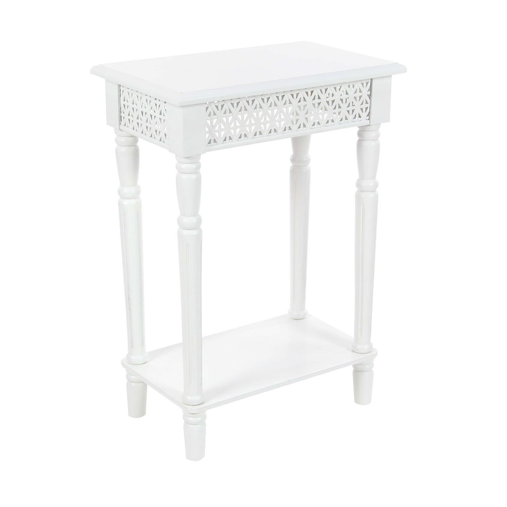Modern 27 X 18 Inch White Wooden Side Table, White - Walmart.com