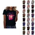 thumbnail image 1 of T-shirts de la Saint-Valentin pour Femmes 2026 à Manches Courtes Col Rond avec Cœur Graphique, 1 of 4