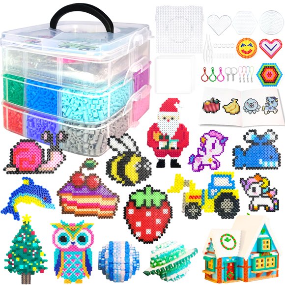 Juego de abalorios para manualidades AJAZPER, 1000 unidades, 5 mm, 20 colores