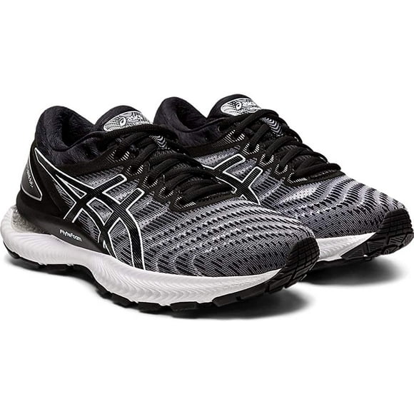 ASICS Women's Gel-Nimbus 22 (D) Running Shoes, 11.5W, White/Black