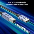 thumbnail image 4 of BENFEI USB Printer Cable, 6.6FT/2 Meter USB A to USB B Cable for HP, Canon, Brother, Dell, Epson, Lexmark, Xerox, Grey, 4 of 8