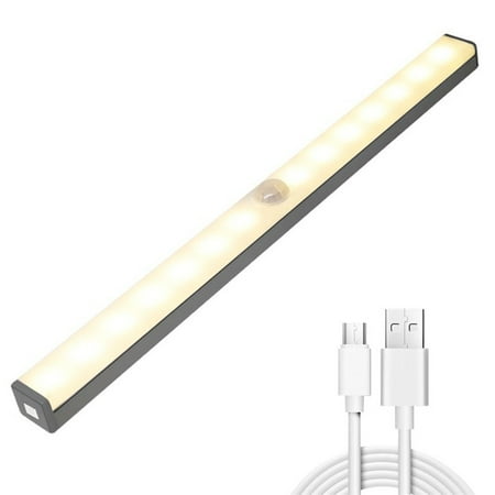 

Dreamhall 1Pc Lamp Cabinet Wireless LED Closet Light PIR Motion Rechargeable Strip Sensor USB White Light