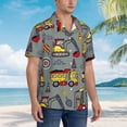 thumbnail image 3 of Balery Funny Construction Camisas hawaianas de manga corta para hombre, camisas playeras de corte holgado, camisas de vacaciones con botones,Medium, 3 of 7
