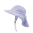thumbnail image 1 of FlapJackKids - Sun Hat with Neck Cape - Floral Field - M (2-4Y), 1 of 2