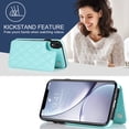 thumbnail image 5 of Case Compatible with iPhone XR, Stylish Card Slots Kickstand PU Leather Back Case Magnetic Closure RFID Blocking Drop Protective Shockproof Cover for iPhone XR, Mint, 5 of 8